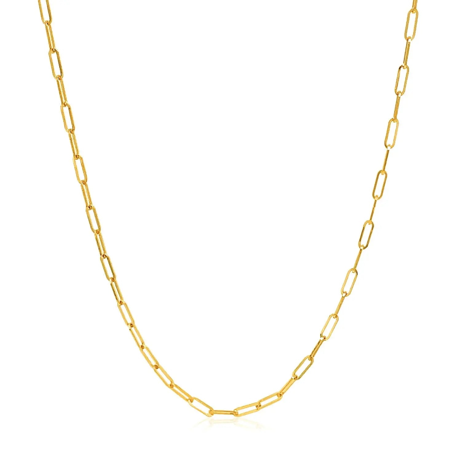 14k Yellow Gold Adjustable Paperclip Chain (1.50 mm) RCJ Chains  CELESTIA LUXE JEWELLERS