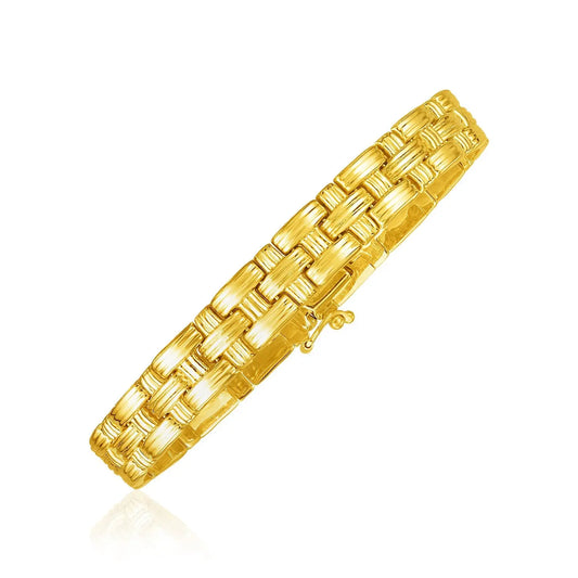 14k Yellow Gold Basket Weave Bracelet RCJ Bracelets  CELESTIA LUXE JEWELLERS