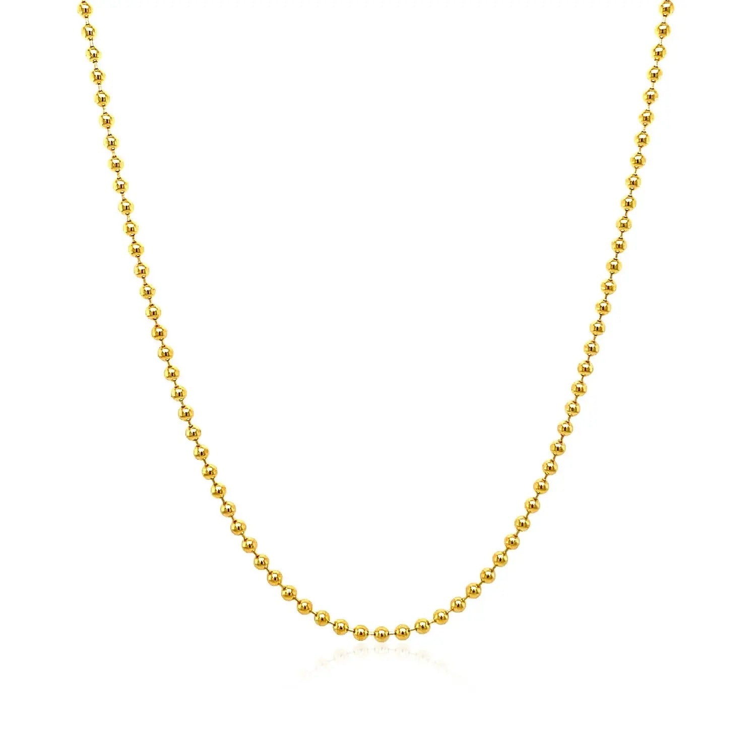14k Yellow Gold Bead Chain 1.5mm (1.50 mm) RCJ Chains  CELESTIA LUXE JEWELLERS