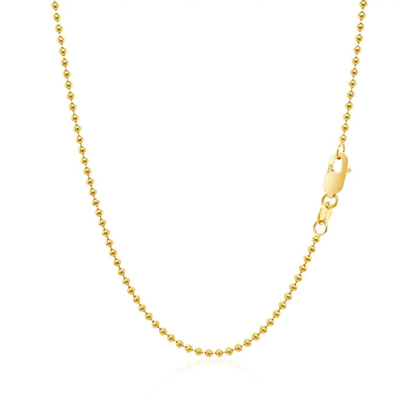 14k Yellow Gold Bead Chain 1.5mm (1.50 mm) RCJ Chains  CELESTIA LUXE JEWELLERS