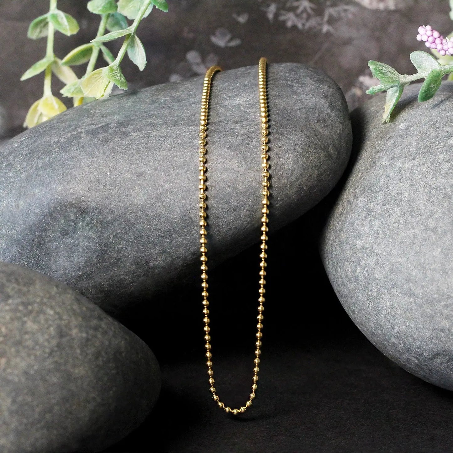 14k Yellow Gold Bead Chain 1.5mm (1.50 mm) RCJ Chains  CELESTIA LUXE JEWELLERS