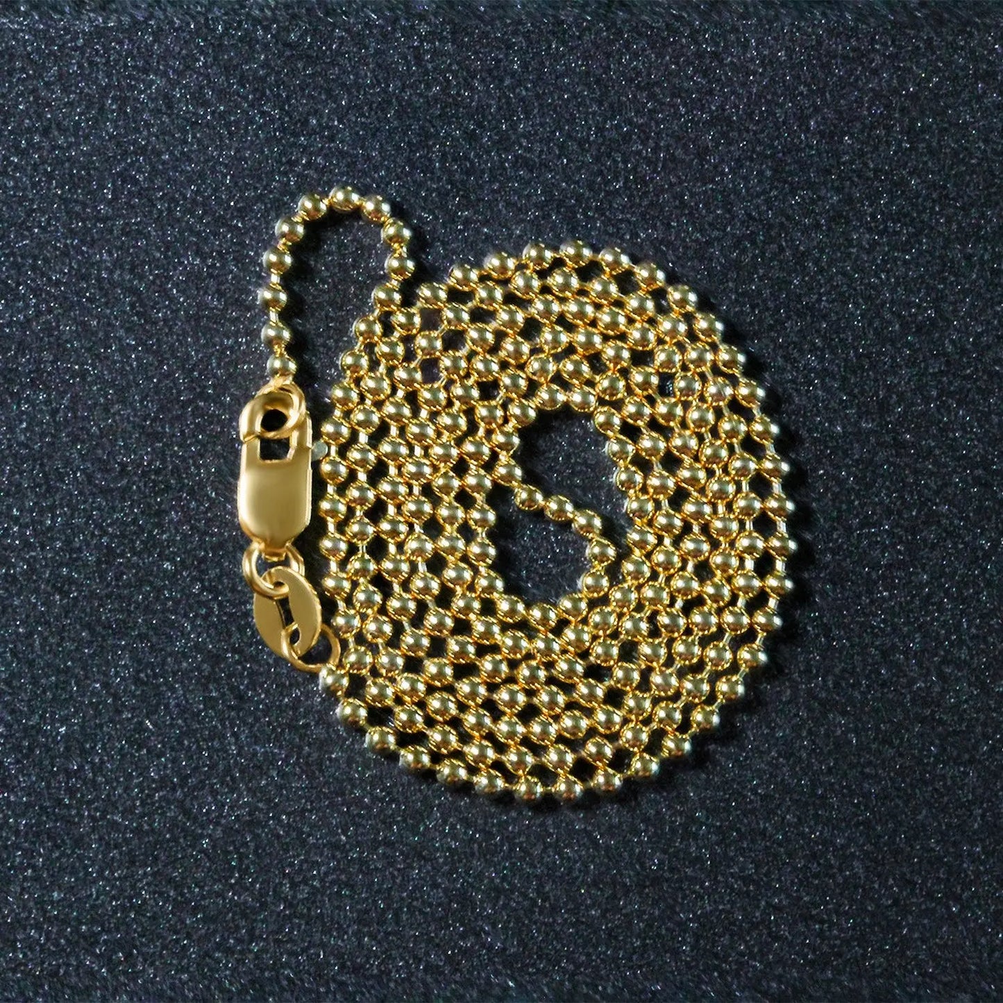 14k Yellow Gold Bead Chain 1.5mm (1.50 mm) RCJ Chains  CELESTIA LUXE JEWELLERS