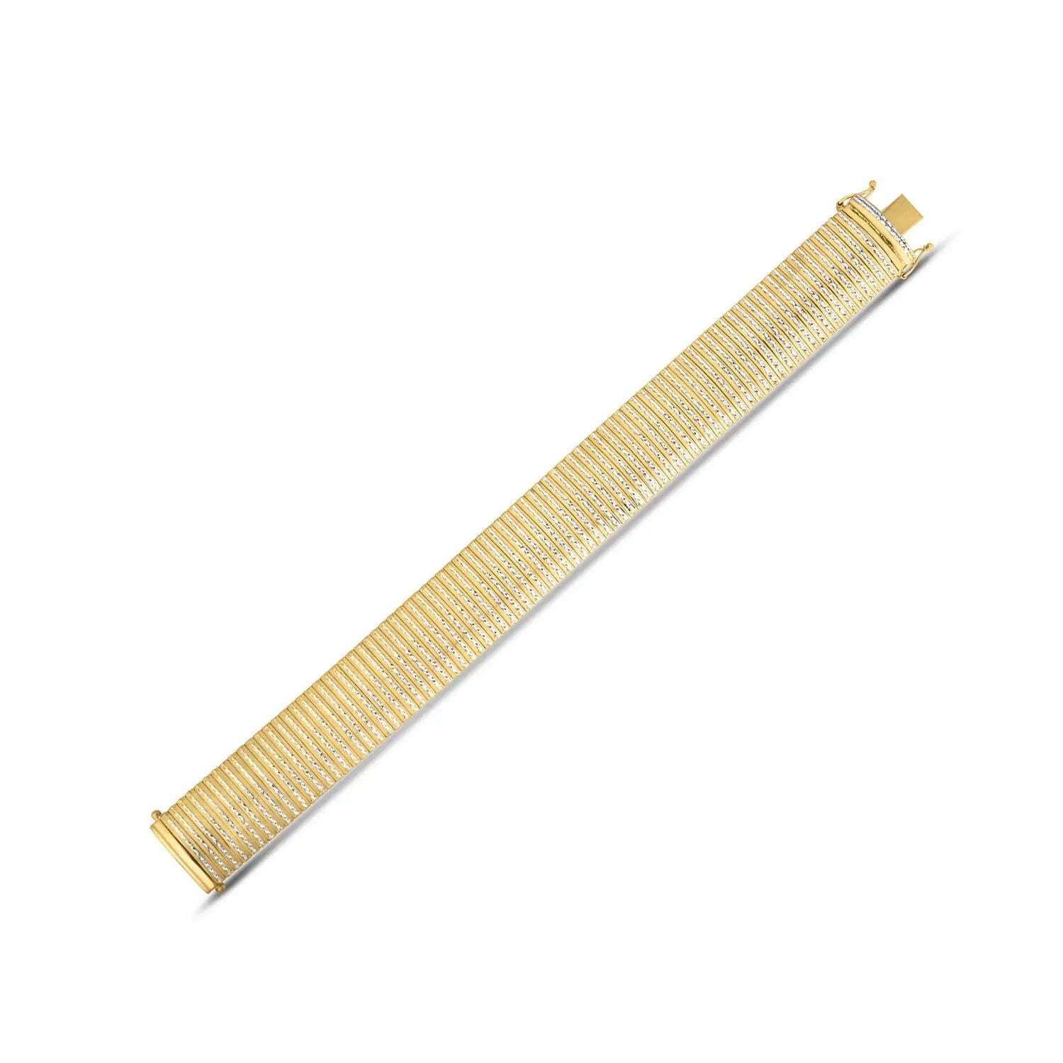 14k Yellow Gold Bold Diamante Flex Bracelet (17.10 mm) RCJ Bracelets  CELESTIA LUXE JEWELLERS