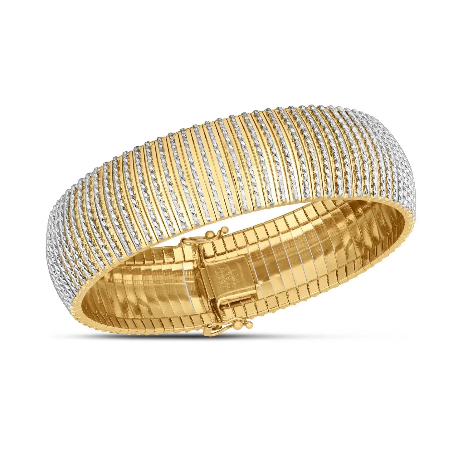14k Yellow Gold Bold Diamante Flex Bracelet (17.10 mm) RCJ Bracelets  CELESTIA LUXE JEWELLERS