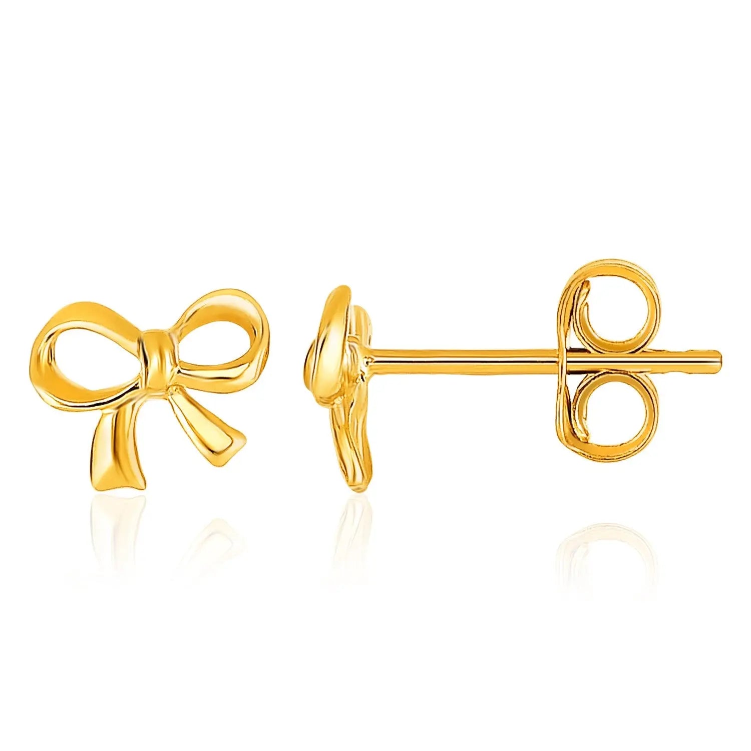 14k Yellow Gold Bow Style Post Earrings RCJ Earrings  CELESTIA LUXE JEWELLERS