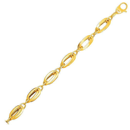 14k Yellow Gold Bracelet with Long Double Oval Links (8.20 mm) RCJ Bracelets  CELESTIA LUXE JEWELLERS