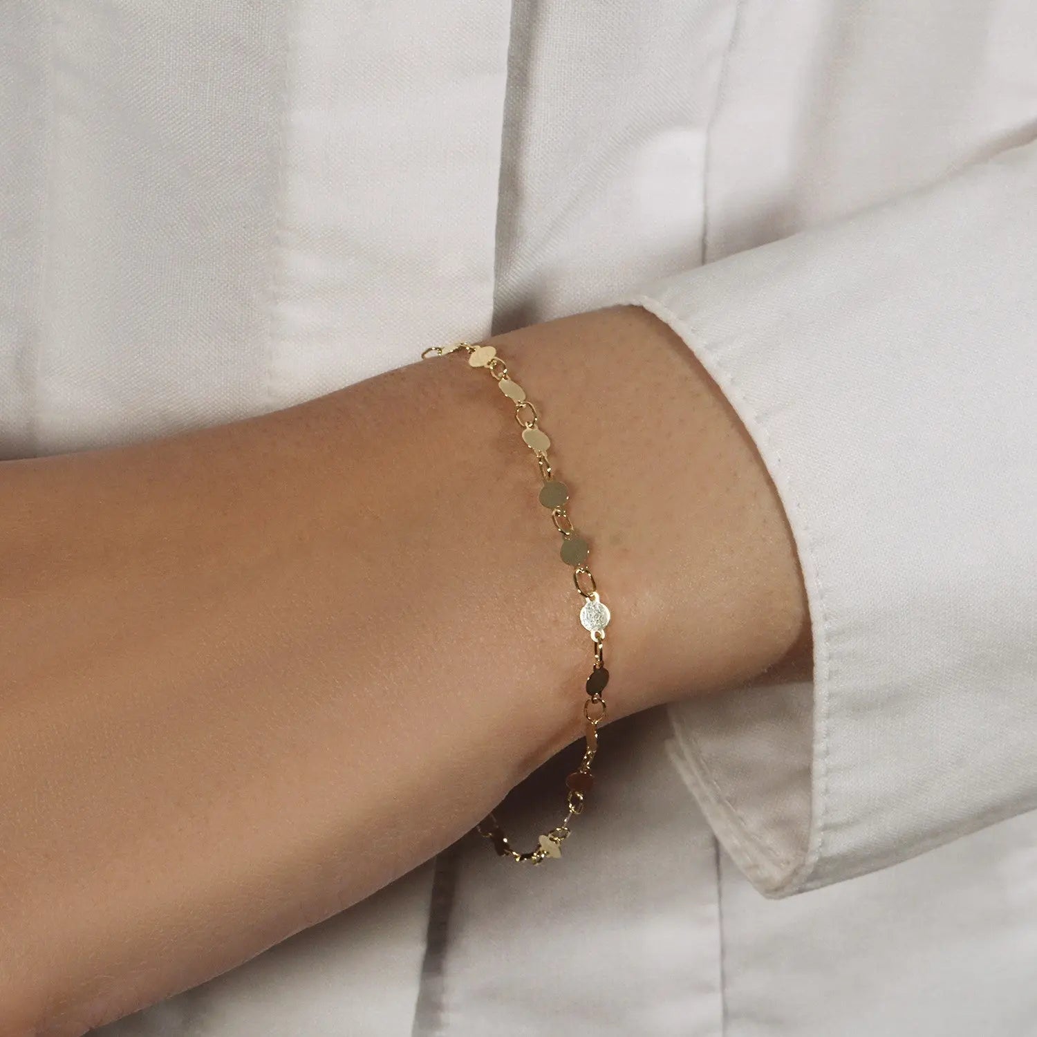 14k Yellow Gold Bracelet with Polished Circles (3.90 mm) RCJ Bracelets  CELESTIA LUXE JEWELLERS