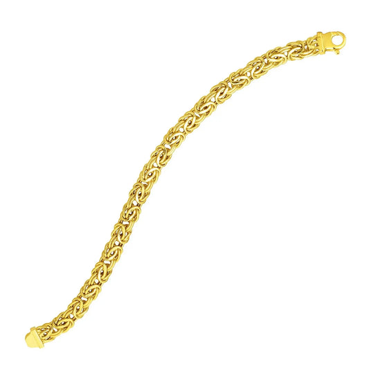 14k Yellow Gold Byzantine Link Stylish Bracelet (9.00 mm) RCJ Bracelets  CELESTIA LUXE JEWELLERS