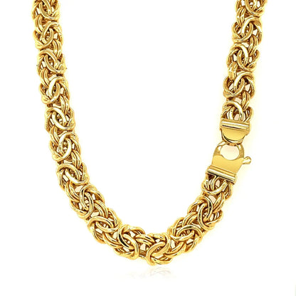 14k Yellow Gold Byzantine Motif Chain Necklace RCJ Necklaces  CELESTIA LUXE JEWELLERS