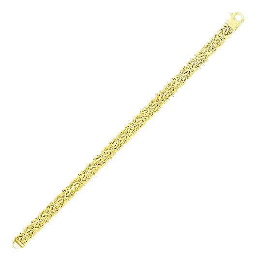 14k Yellow Gold Byzantine Style Chain Bracelet (7.20 mm) RCJ Bracelets  CELESTIA LUXE JEWELLERS