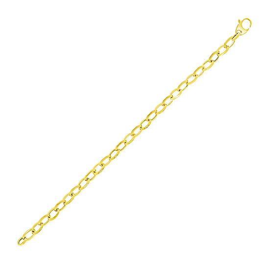 14k Yellow Gold Cable Chain Style Bracelet (6.35 mm) RCJ Bracelets  CELESTIA LUXE JEWELLERS