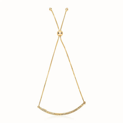 14k Yellow Gold Chain Bar Lariat Style Bracelet (1.00 mm) RCJ Bracelets  CELESTIA LUXE JEWELLERS