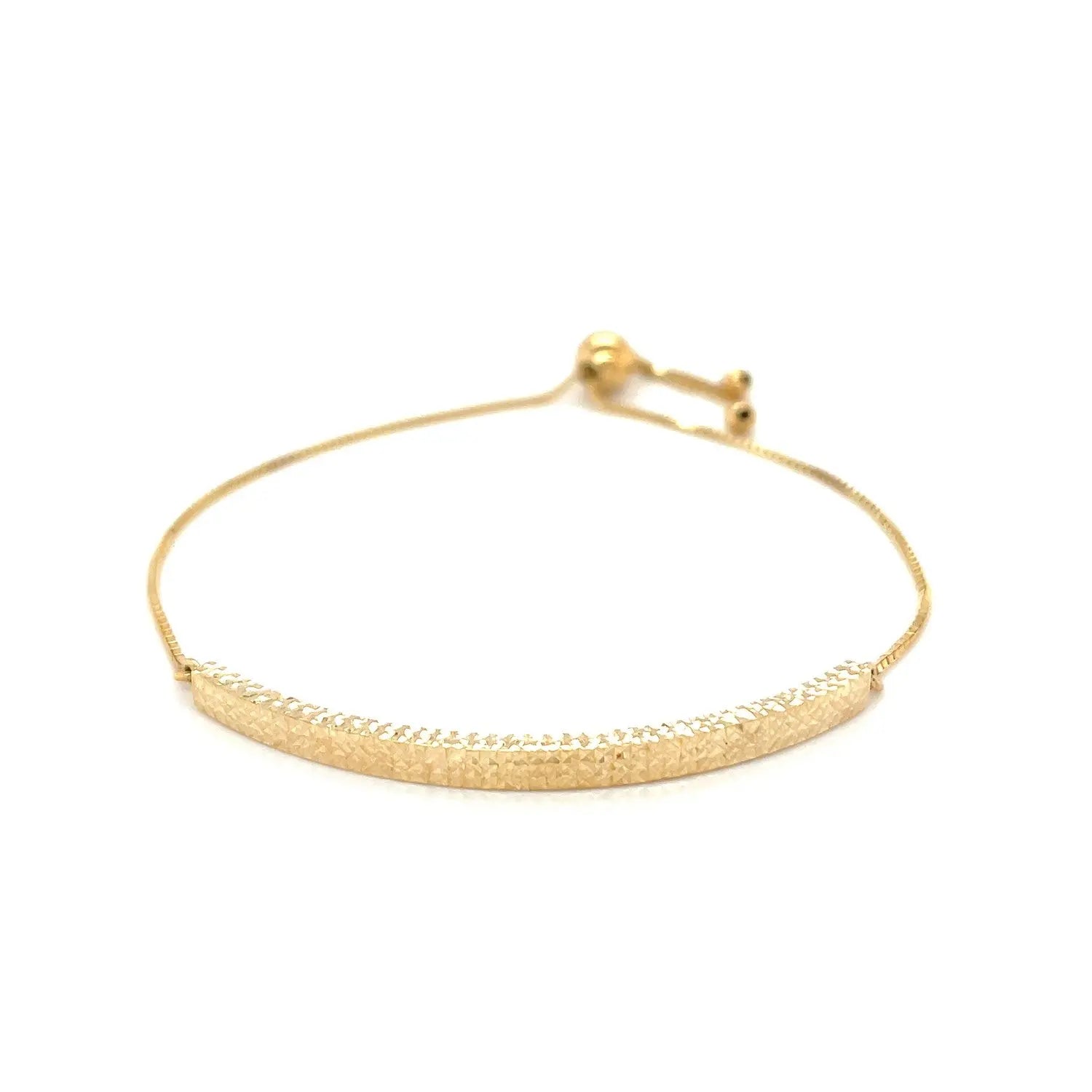14k Yellow Gold Chain Bar Lariat Style Bracelet (1.00 mm) RCJ Bracelets  CELESTIA LUXE JEWELLERS