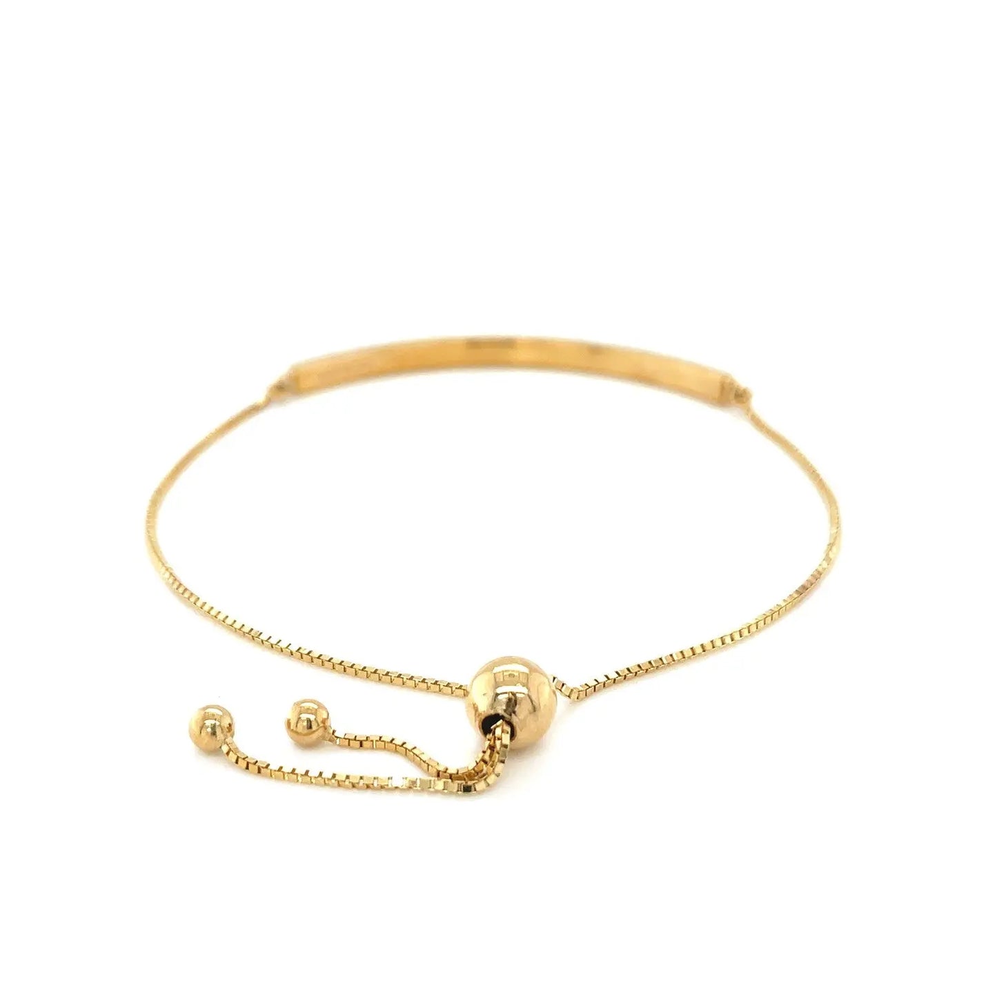 14k Yellow Gold Chain Bar Lariat Style Bracelet (1.00 mm) RCJ Bracelets  CELESTIA LUXE JEWELLERS