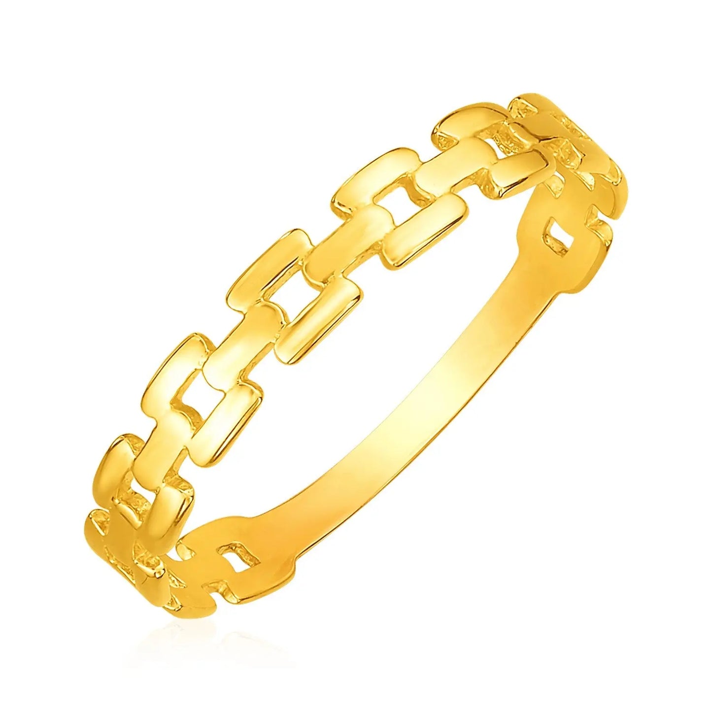 14k Yellow Gold Chain Link Ring(1.50 mm) RCJ Rings  CELESTIA LUXE JEWELLERS