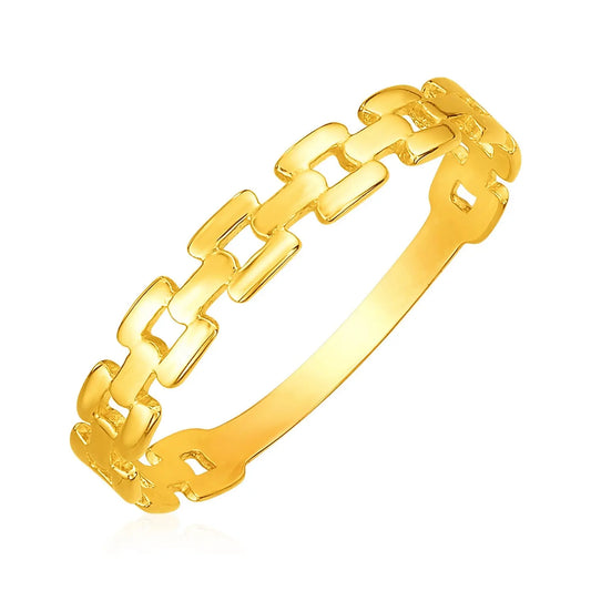 14k Yellow Gold Chain Link Ring(1.50 mm) RCJ Rings  CELESTIA LUXE JEWELLERS