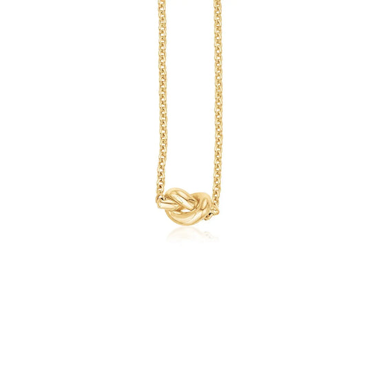 14k Yellow Gold Chain Necklace with Polished Knot RCJ Necklaces  CELESTIA LUXE JEWELLERS