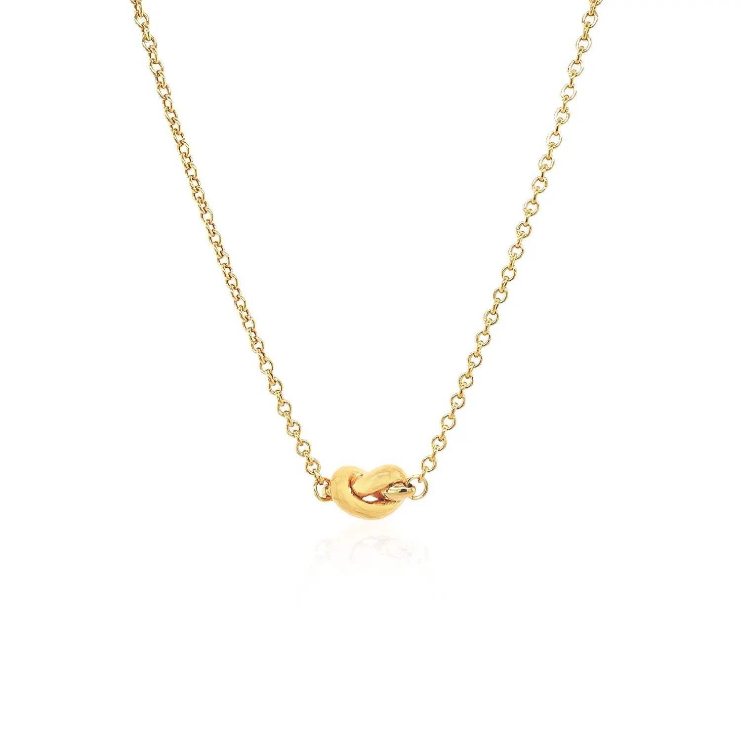 14k Yellow Gold Chain Necklace with Polished Knot RCJ Necklaces  CELESTIA LUXE JEWELLERS