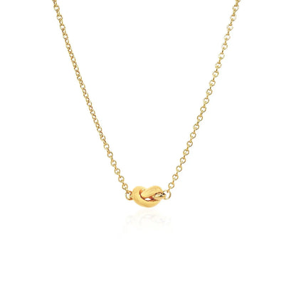14k Yellow Gold Chain Necklace with Polished Knot RCJ Necklaces  CELESTIA LUXE JEWELLERS