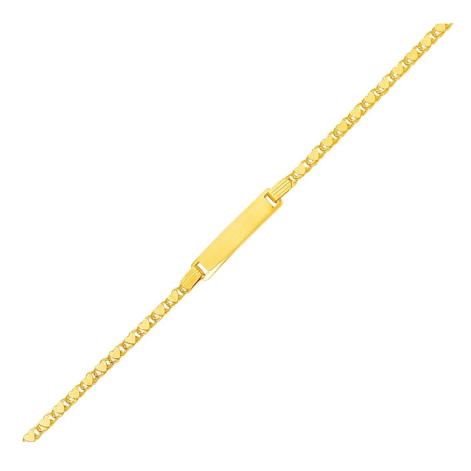14k Yellow Gold Childrens Heart Link ID Bracelet RCJ Bracelets  CELESTIA LUXE JEWELLERS