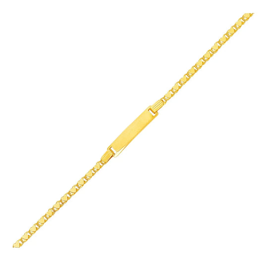 14k Yellow Gold Childrens Heart Link ID Bracelet RCJ Bracelets  CELESTIA LUXE JEWELLERS