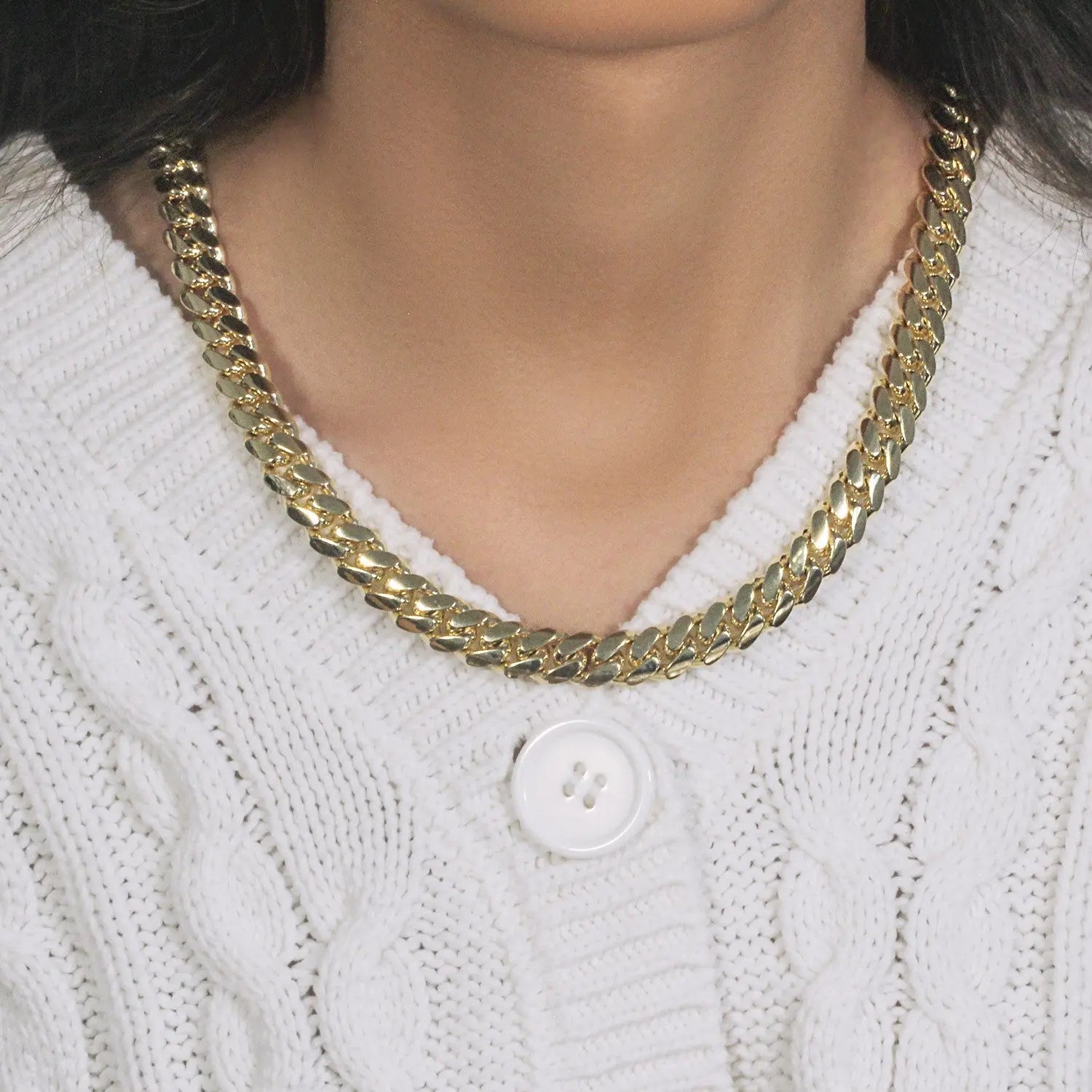 14k Yellow Gold Classic Miami Cuban Solid Chain (10.10 mm) RCJ Chains  CELESTIA LUXE JEWELLERS