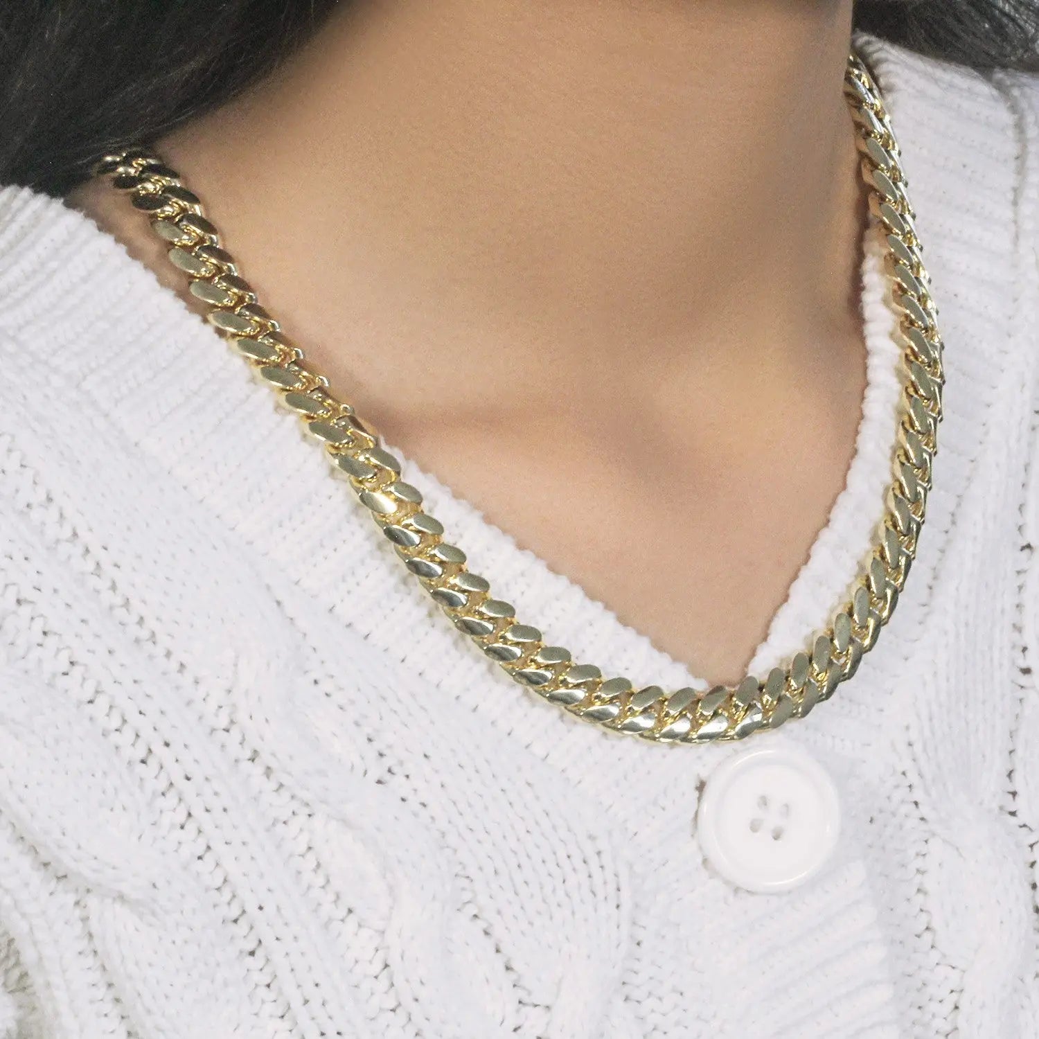 14k Yellow Gold Classic Miami Cuban Solid Chain (10.10 mm) RCJ Chains  CELESTIA LUXE JEWELLERS