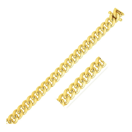 14k Yellow Gold Classic Miami Cuban Solid Chain (9.20 mm) RCJ Chains  CELESTIA LUXE JEWELLERS