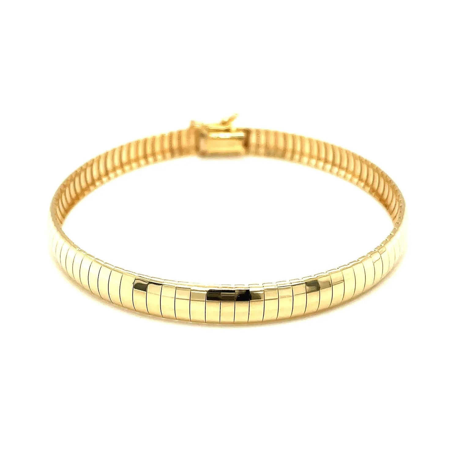 14k Yellow Gold Classic Omega Bracelet (6.00 mm) RCJ Bracelets  CELESTIA LUXE JEWELLERS