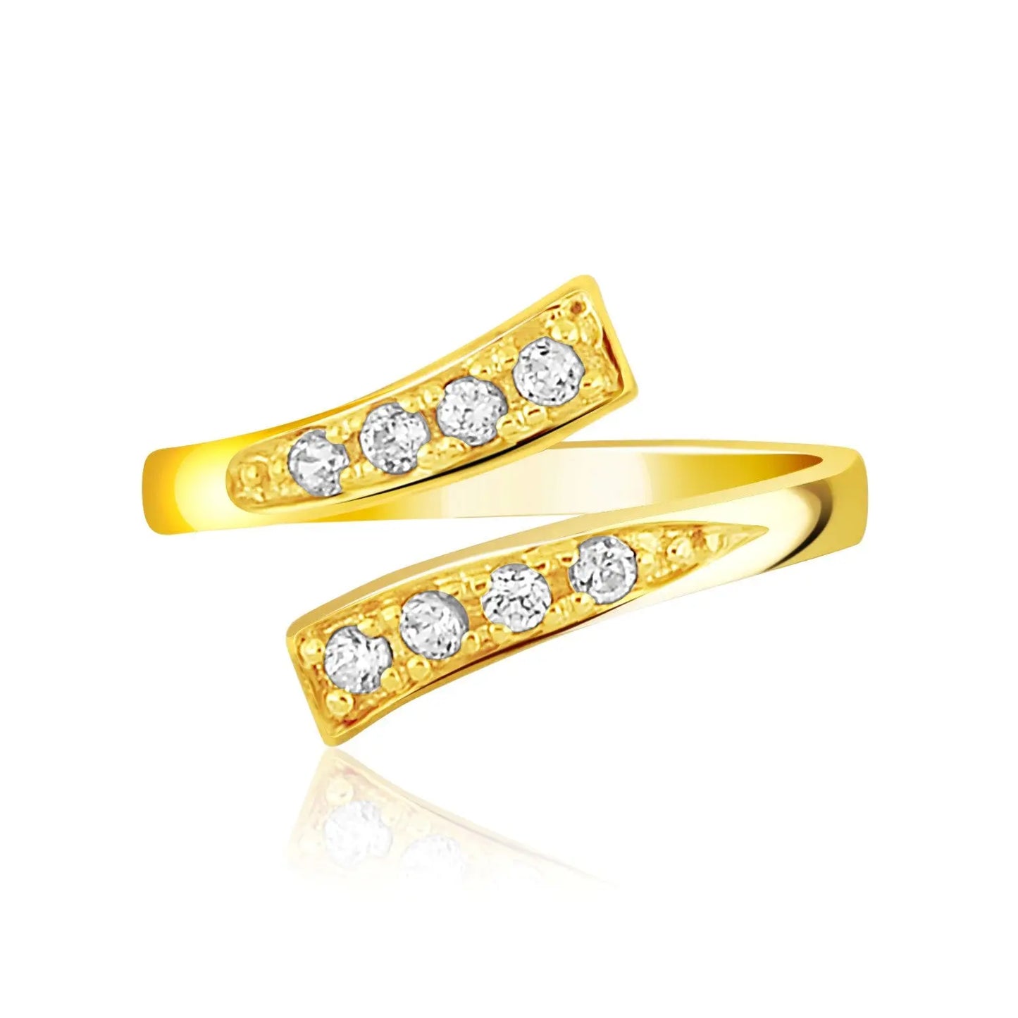 14k Yellow Gold Contemporary Cubic Zirconia Accented Toe Ring RCJ Toe Rings  CELESTIA LUXE JEWELLERS