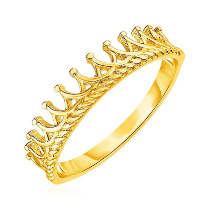 14k Yellow Gold Crown Motif Ring RCJ Rings  CELESTIA LUXE JEWELLERS