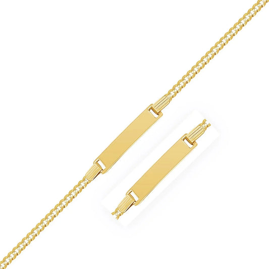 14k Yellow Gold Curb Link Style Childrens ID Bracelet (3.30 mm) RCJ Bracelets  CELESTIA LUXE JEWELLERS
