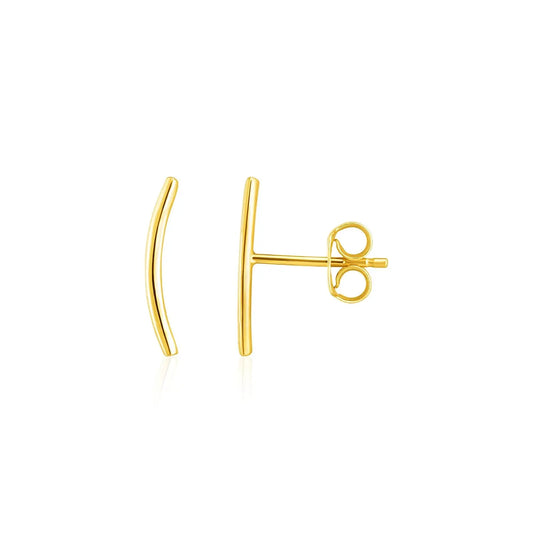 14k Yellow Gold Curve Climber Post Earrings RCJ Earrings  CELESTIA LUXE JEWELLERS