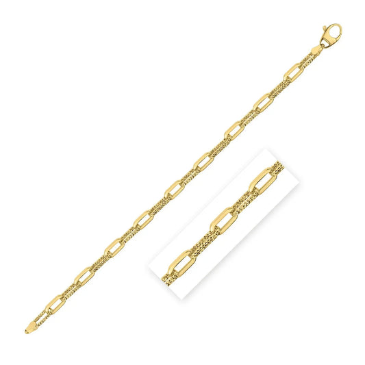 14k Yellow Gold Diamante Paperclip Chain Bracelet (4.00 mm) RCJ Bracelets  CELESTIA LUXE JEWELLERS