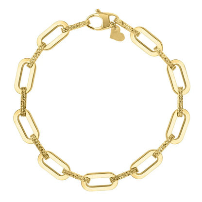 14k Yellow Gold Diamante Paperclip Chain Bracelet (7.00 mm) RCJ Bracelets  CELESTIA LUXE JEWELLERS