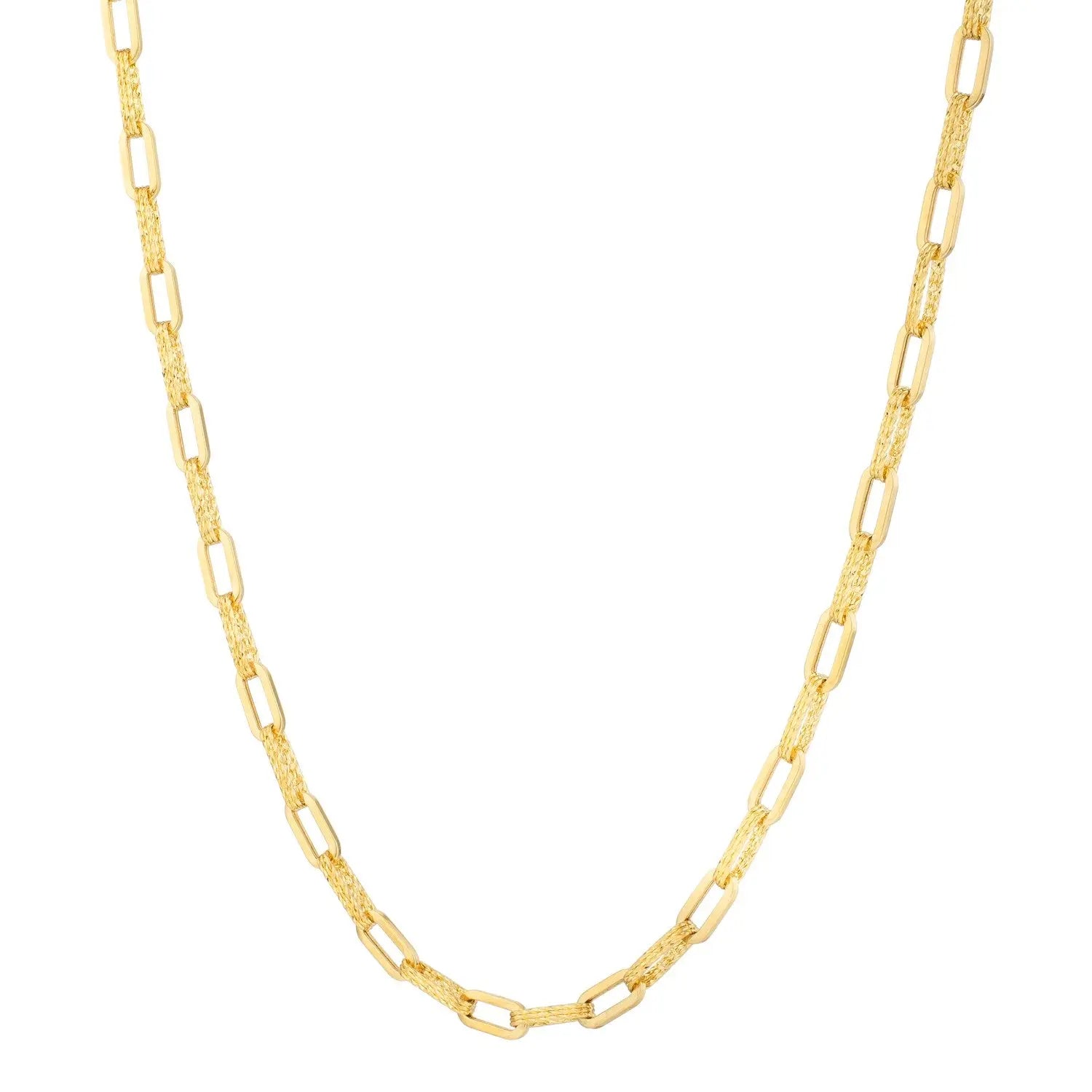14k Yellow Gold Diamante Paperclip Chain Necklace (4.00 mm) RCJ Necklaces  CELESTIA LUXE JEWELLERS