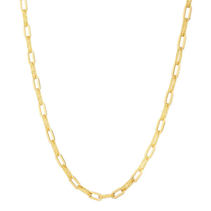14k Yellow Gold Diamante Paperclip Chain Necklace (4.00 mm) RCJ Necklaces  CELESTIA LUXE JEWELLERS