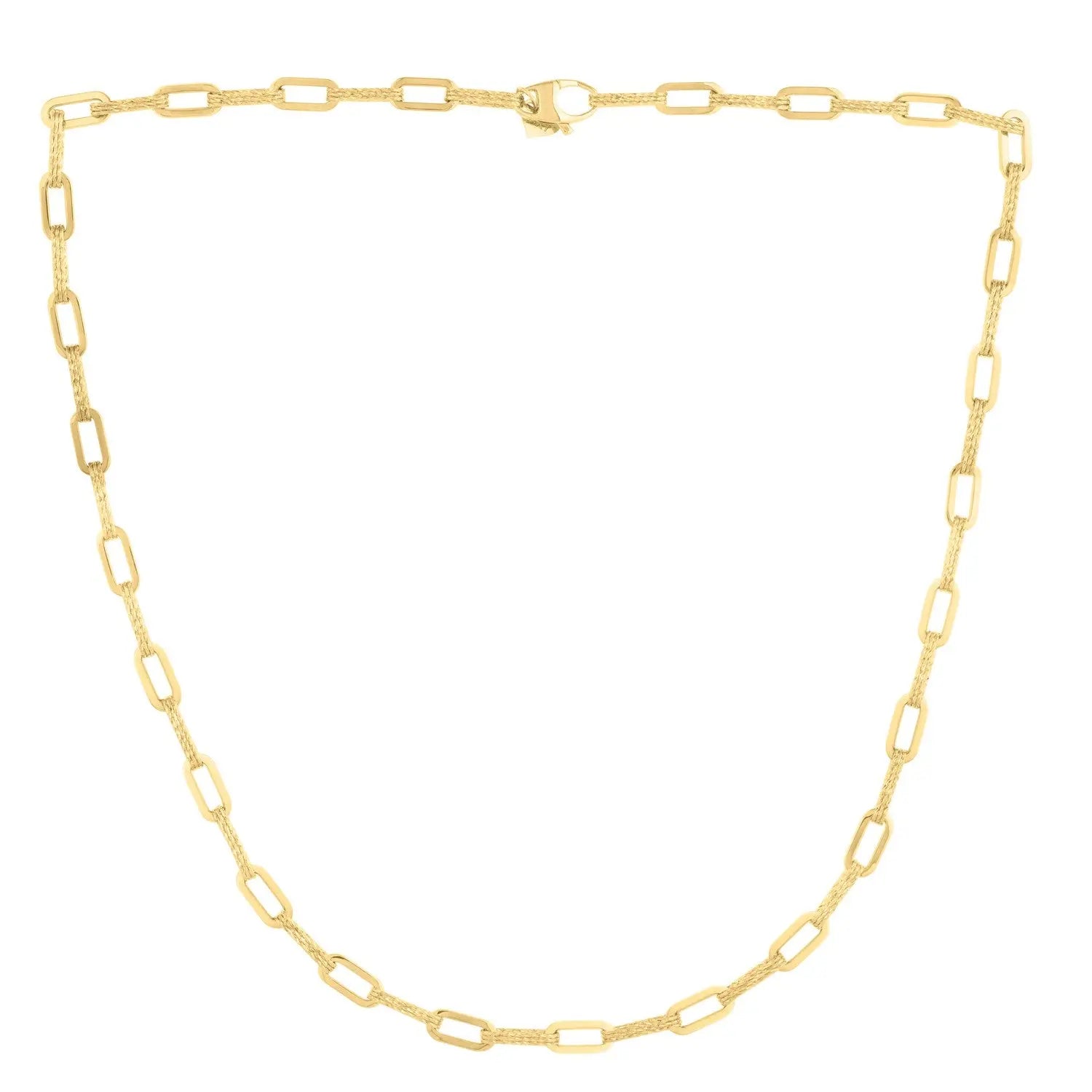 14k Yellow Gold Diamante Paperclip Chain Necklace (4.00 mm) RCJ Necklaces  CELESTIA LUXE JEWELLERS
