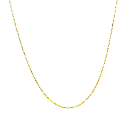 14k Yellow Gold Diamond Cut Cable Link Chain (0.68 mm) RCJ Chains  CELESTIA LUXE JEWELLERS