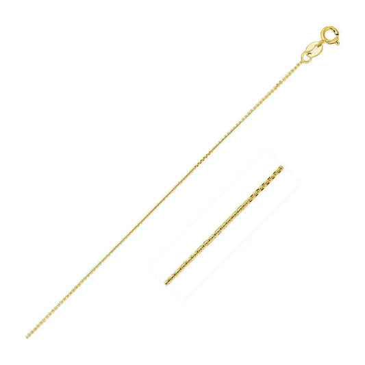 14k Yellow Gold Diamond Cut Cable Link Chain (0.87 mm) RCJ Chains  CELESTIA LUXE JEWELLERS