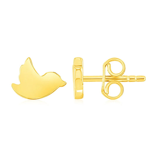 14k Yellow Gold Dove Stud Earrings RCJ Earrings  CELESTIA LUXE JEWELLERS