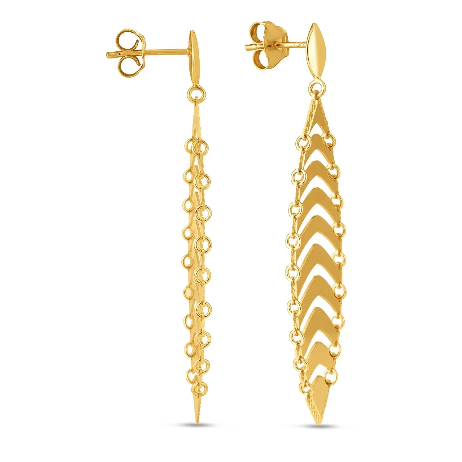14k Yellow Gold Drop Leaf Earrings RCJ Earrings  CELESTIA LUXE JEWELLERS