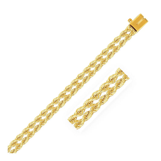 14k Yellow Gold Dual Row Rope Bracelet  (4.80 mm) RCJ Bracelets  CELESTIA LUXE JEWELLERS