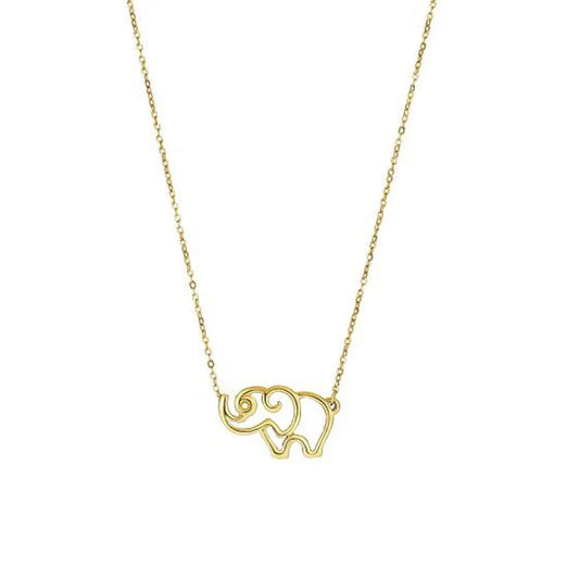 14k Yellow Gold Elephant Necklace RCJ Necklaces  CELESTIA LUXE JEWELLERS