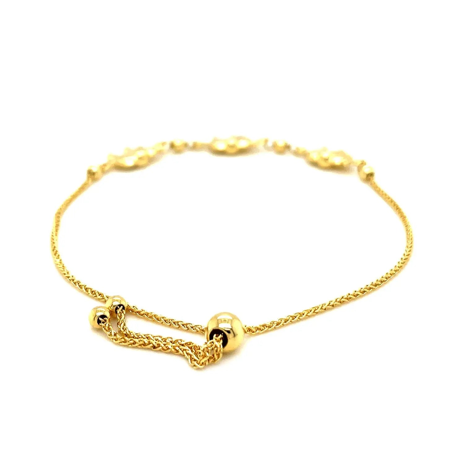 14k Yellow Gold Elephant Station Lariat Style Bracelet (1.00 mm) RCJ Bracelets  CELESTIA LUXE JEWELLERS