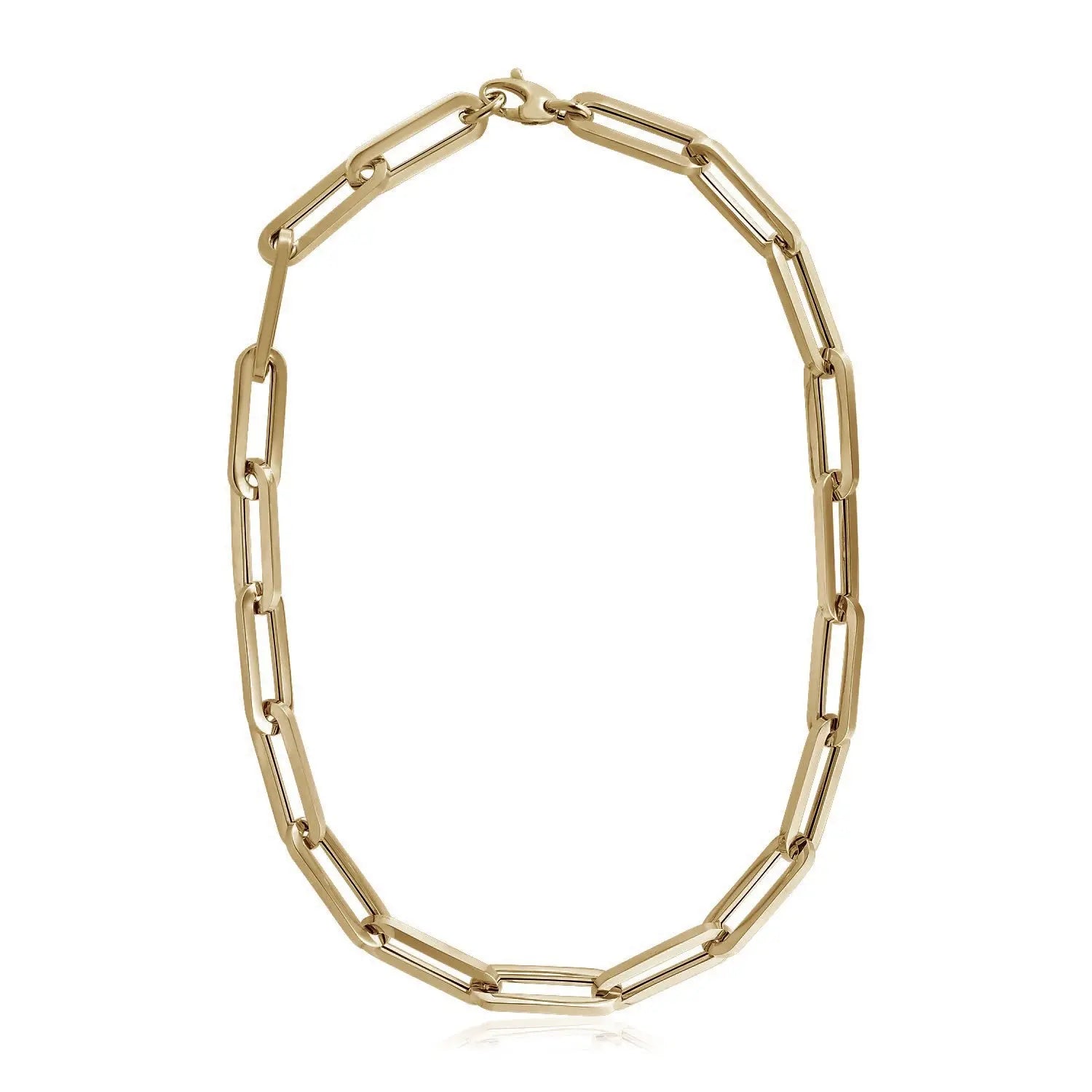 14k Yellow Gold Extra Wide Paperclip Chain Necklace RCJ Necklaces  CELESTIA LUXE JEWELLERS