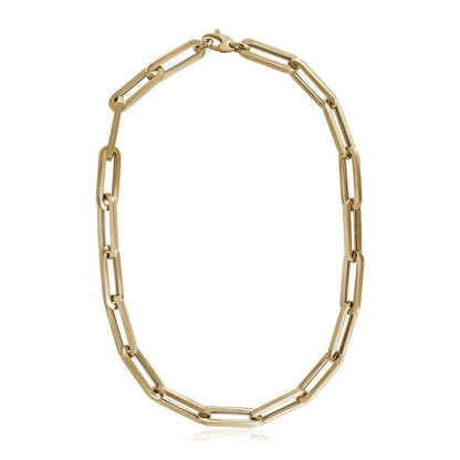 14k Yellow Gold Extra Wide Paperclip Chain Necklace RCJ Necklaces  CELESTIA LUXE JEWELLERS