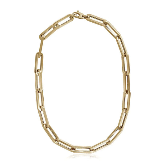 14k Yellow Gold Extra Wide Paperclip Chain Necklace RCJ Necklaces  CELESTIA LUXE JEWELLERS