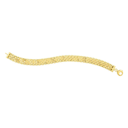 14k Yellow Gold Faceted Panther Link Chain Bracelet RCJ Bracelets  CELESTIA LUXE JEWELLERS