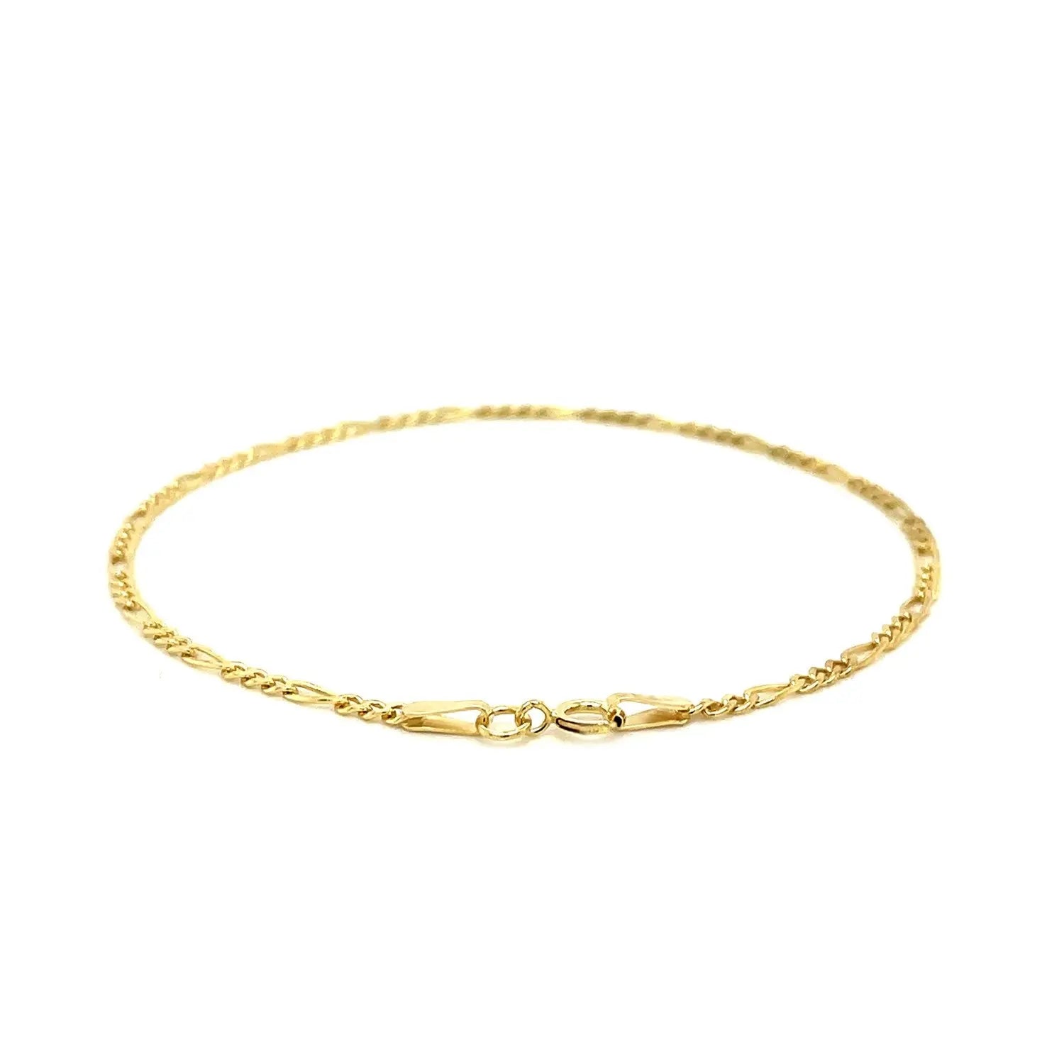 14k Yellow Gold Figaro Bracelet (1.90 mm) RCJ Bracelets  CELESTIA LUXE JEWELLERS